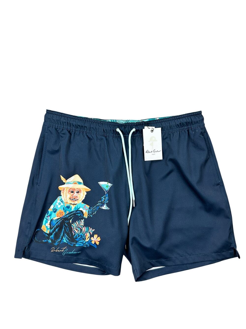 Robert Graham Vacation Monkey Swim Trunks — Size XL